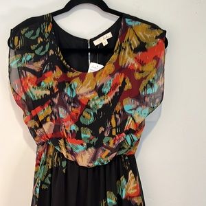 Lush short black wedding guest flowy dress size small